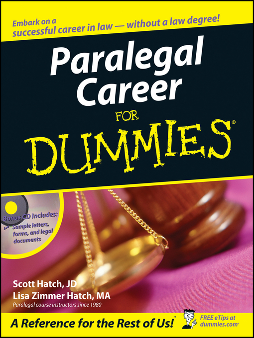 Title details for Paralegal Career For Dummies by Scott A. Hatch - Available